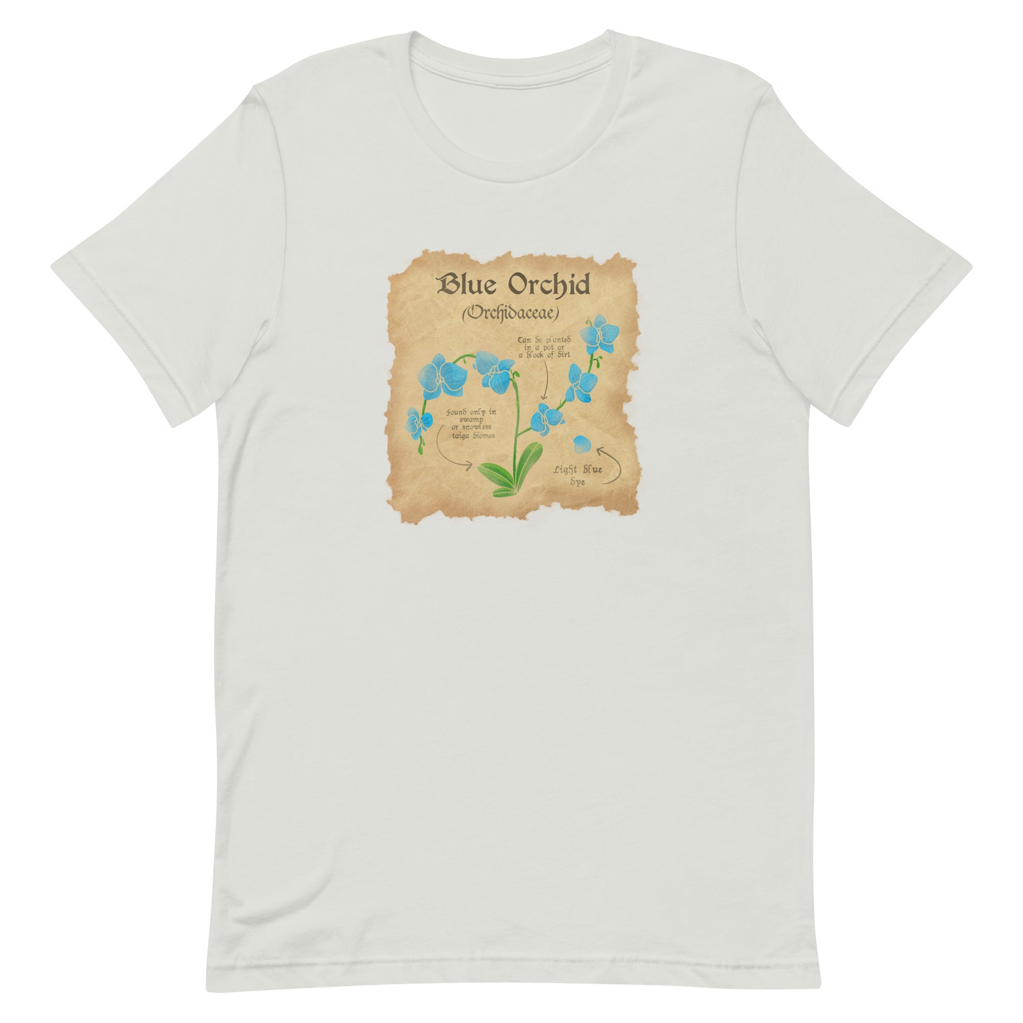 Blue Orchid | Unisex t-shirt | Minecraft Threads and Thistles Inventory Silver S