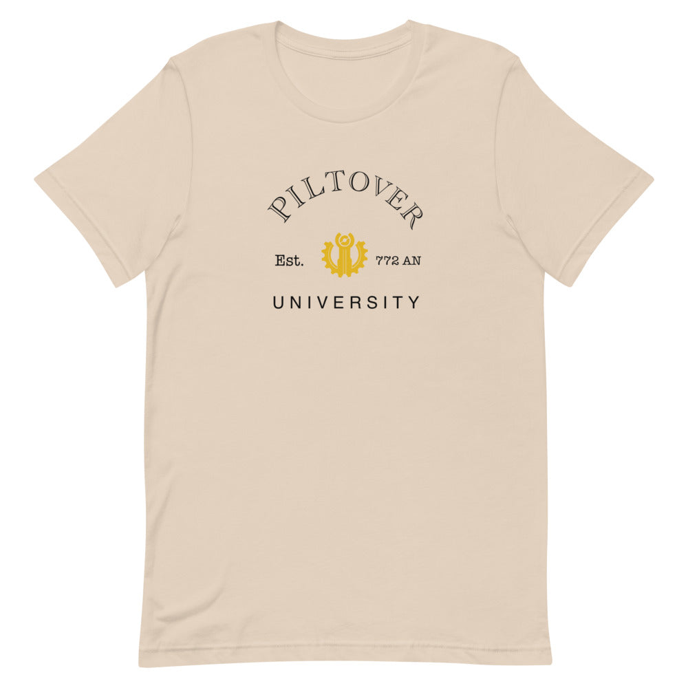 Piltover Univerity | Short-sleeve unisex t-shirt | League of Legends Threads and Thistles Inventory Soft Cream XS
