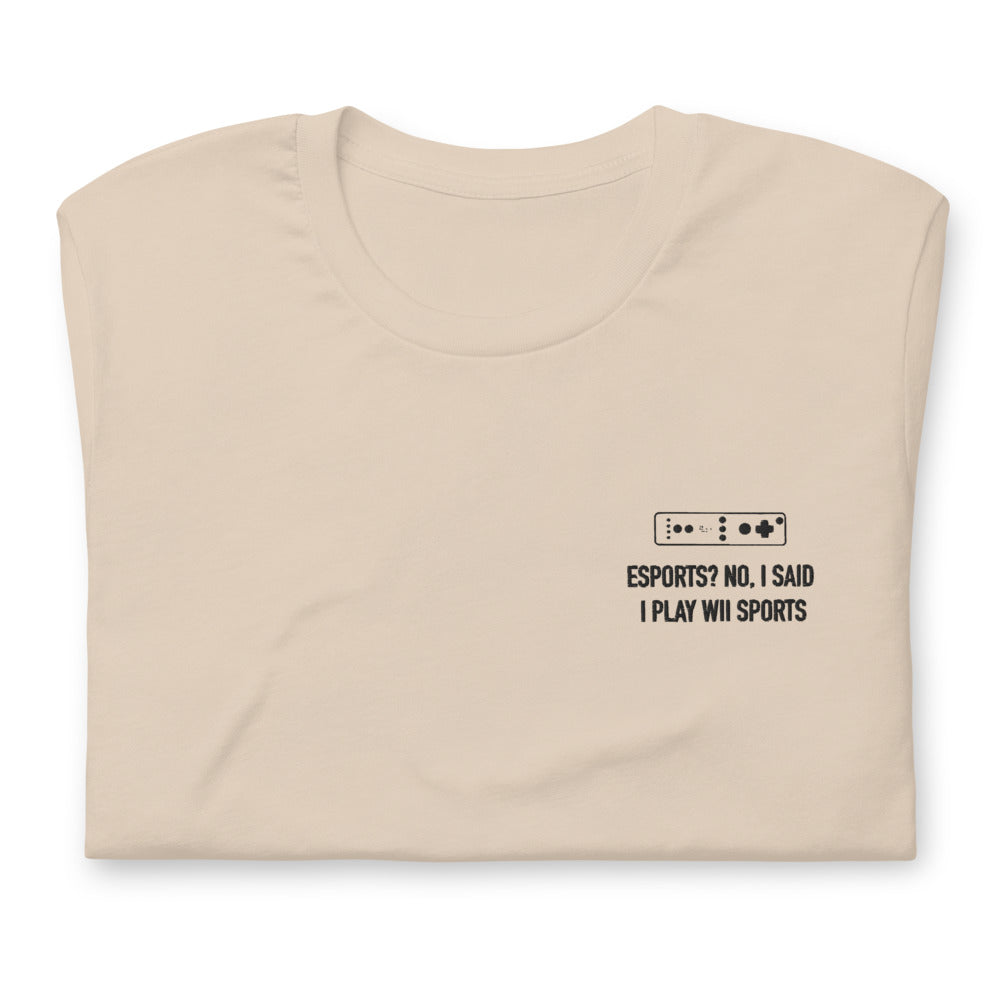 Wii Sports | Embroidered Short-sleeve unisex t-shirt | Feminist Gamer Threads and Thistles Inventory Soft Cream XS