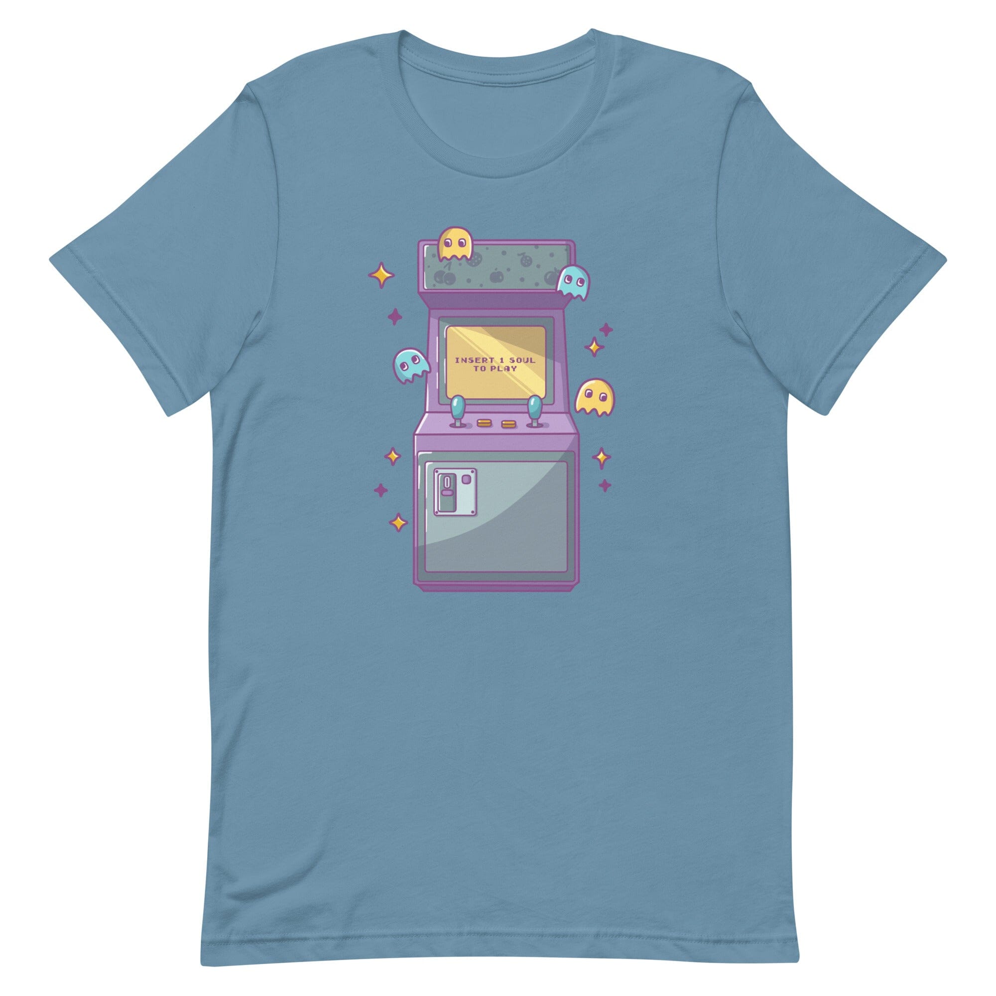 Insert 1 Soul to Play | Unisex t-shirt | Retro Gaming Threads & Thistles Inventory Steel Blue S