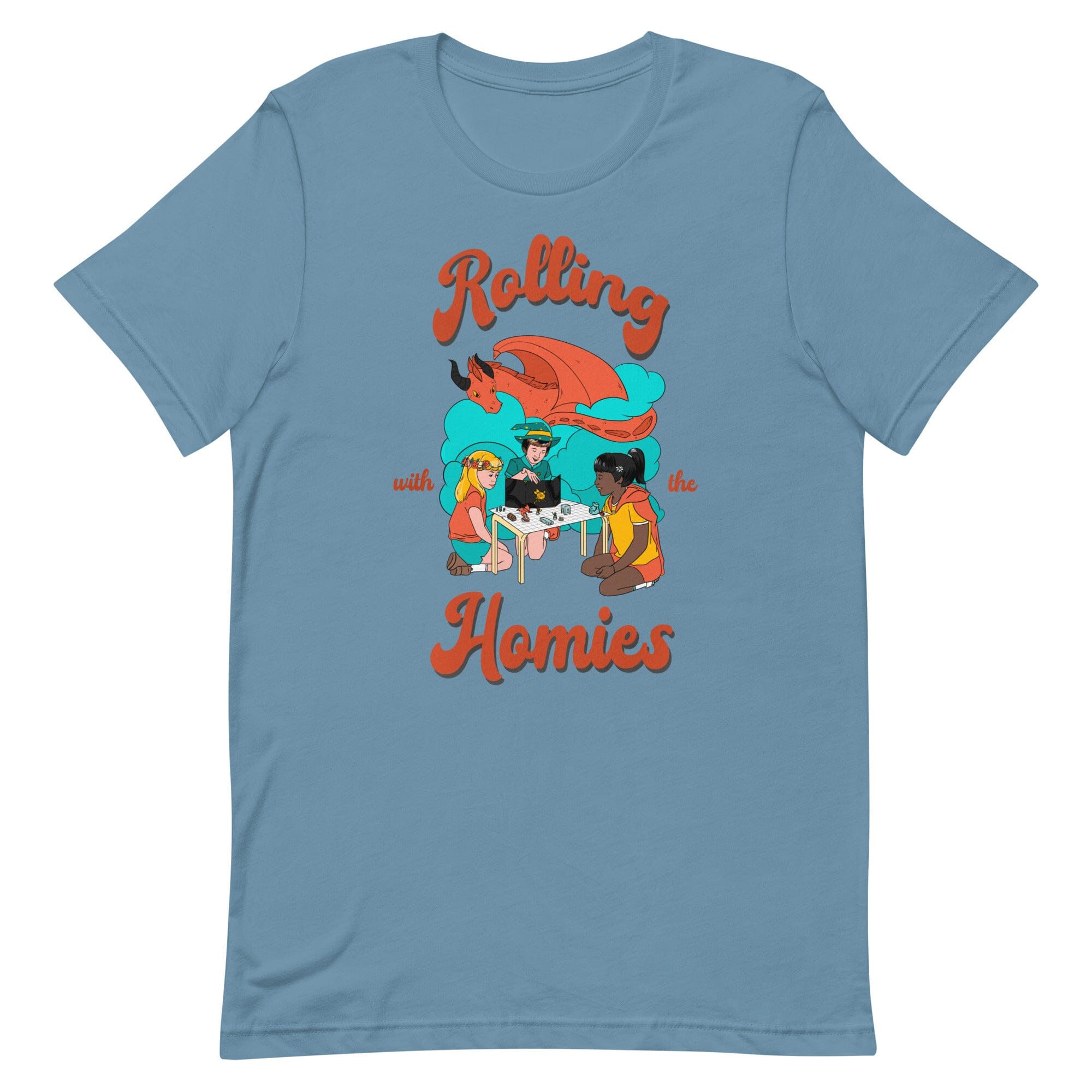 Rolling with the Homies | Unisex t-shirt | Retro Gaming Threads & Thistles Inventory Steel Blue S