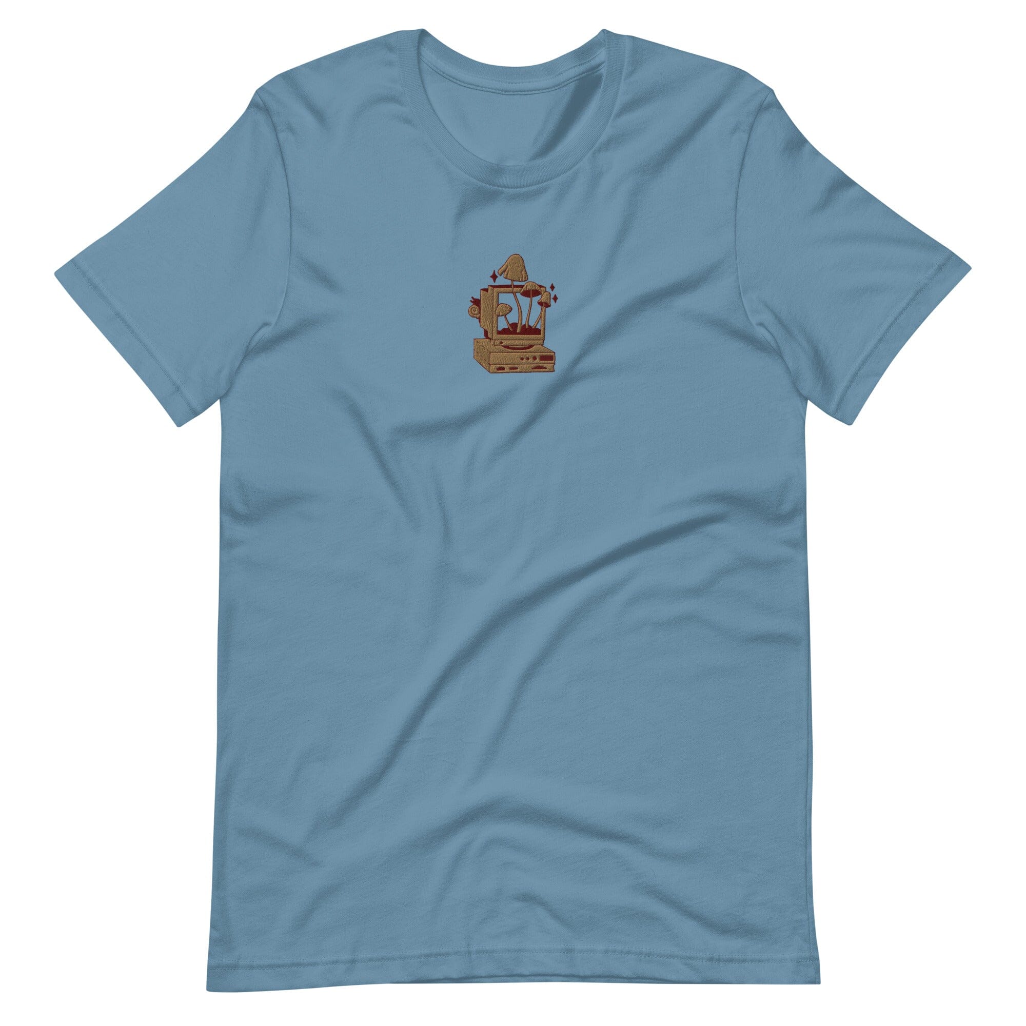 Cozy PC Gaming | Embroidered Unisex t-shirt | Cozy Gamer Threads & Thistles Inventory Steel Blue S