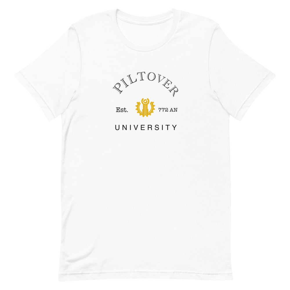 Piltover Univerity | Short-sleeve unisex t-shirt | League of Legends Threads and Thistles Inventory White XS