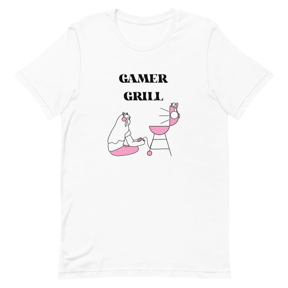 Gamer Grill | Short-sleeve unisex t-shirt | Feminist Gamer Threads and Thistles Inventory White XS