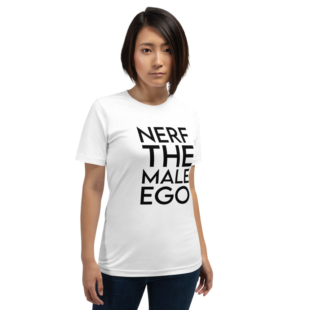 Nerf the Male Ego | Short-sleeve unisex t-shirt | Feminist Gamer Threads and Thistles Inventory