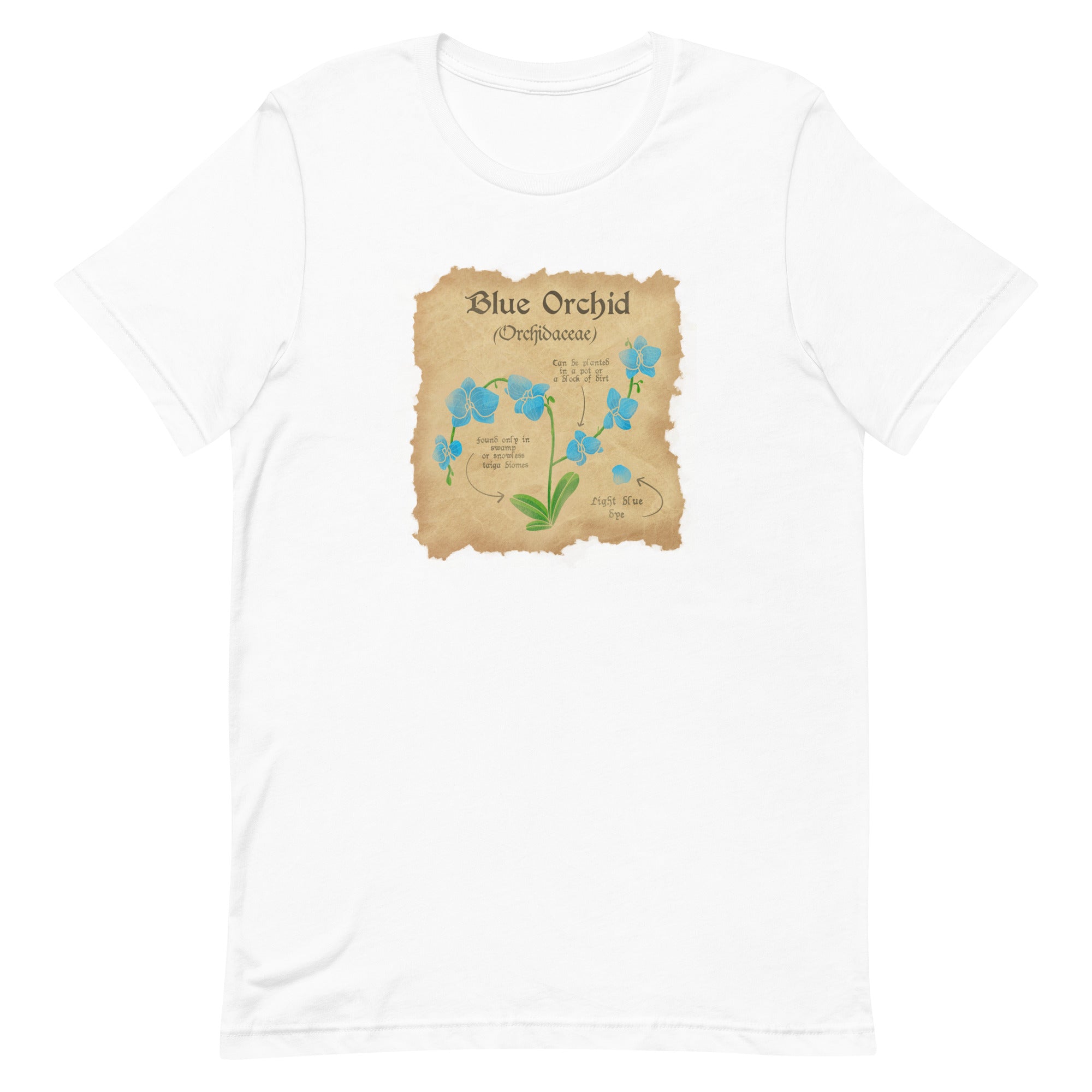 Blue Orchid | Unisex t-shirt | Minecraft Threads and Thistles Inventory White XS