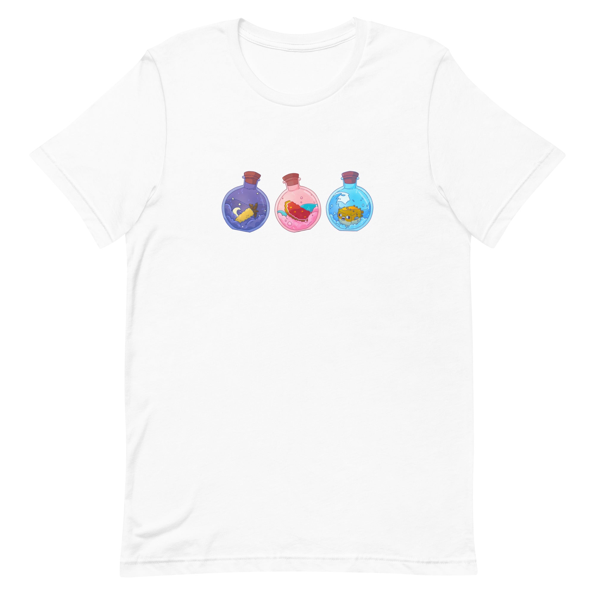 Potion Bottles | Unisex t-shirt | Minecraft Threads and Thistles Inventory White XS