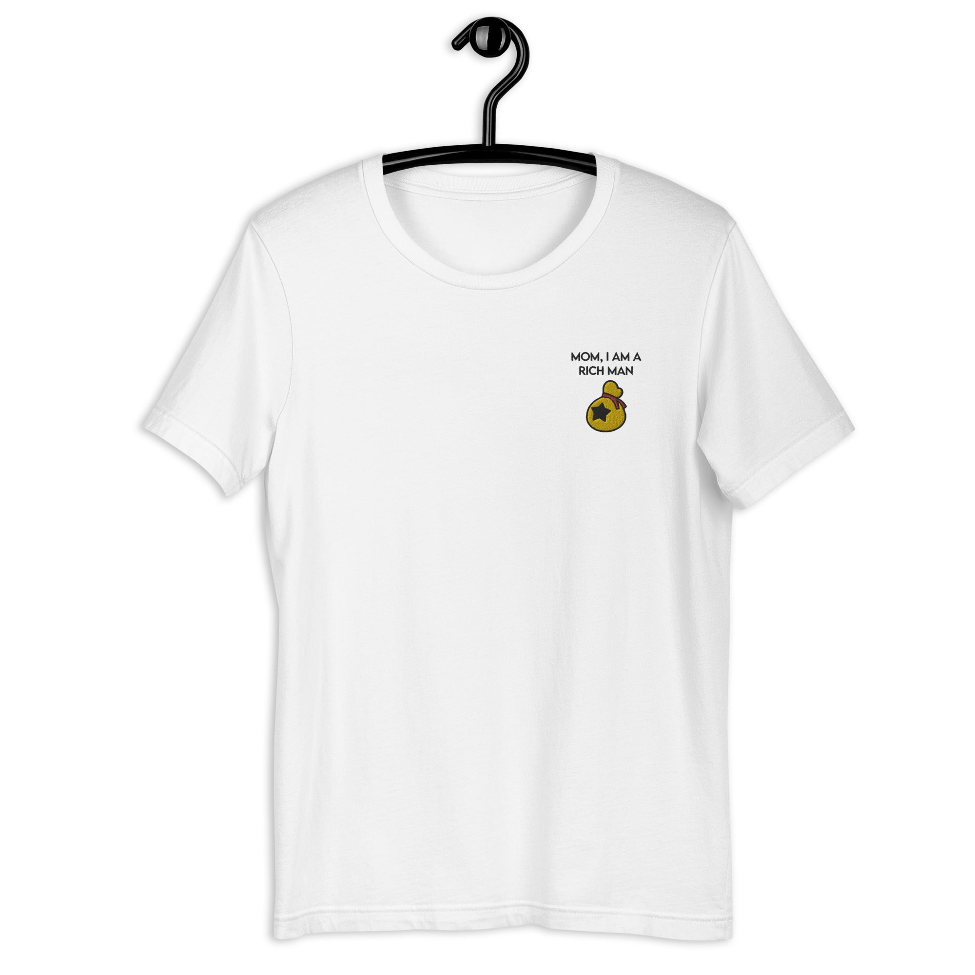 I Am a Rich Man | Embroidered Unisex t-shirt | Animal Crossing Threads and Thistles Inventory