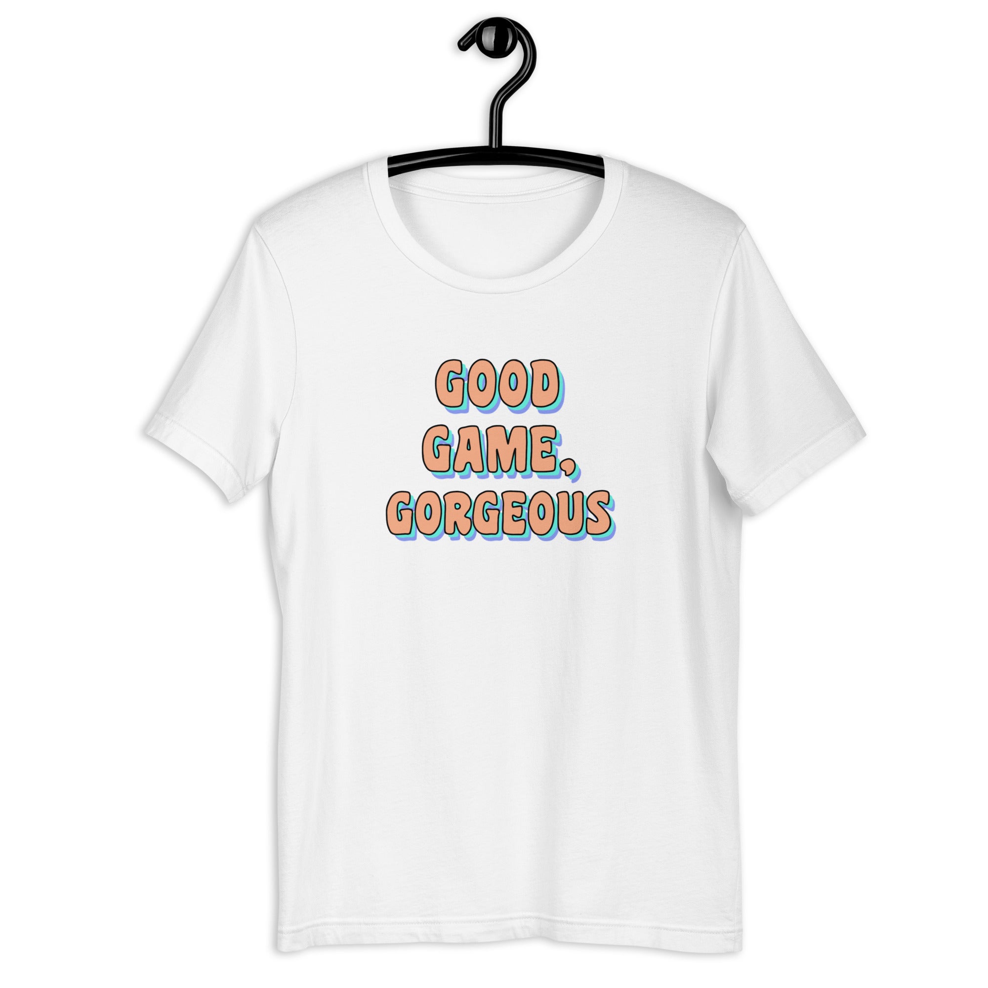 Good Game, Gorgeous Unisex t-shirt Threads and Thistles Inventory