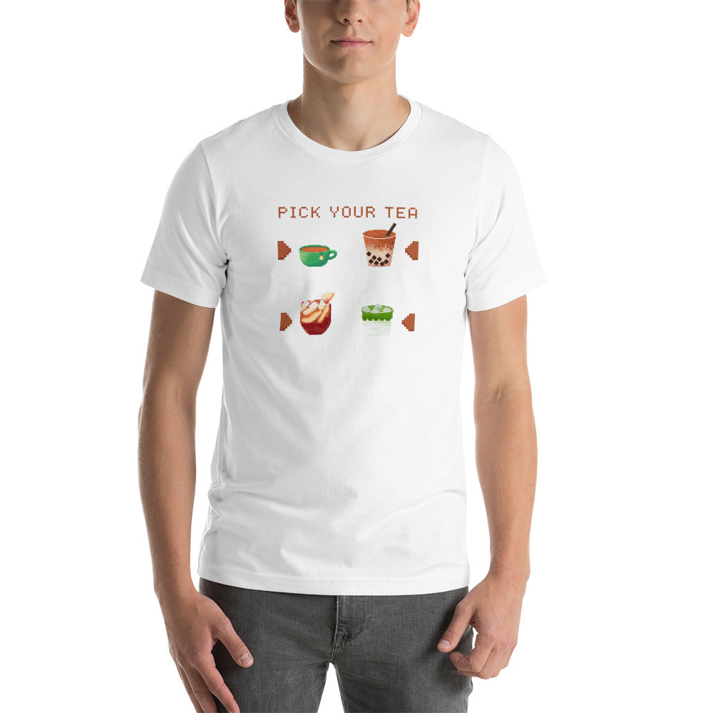 Pick Your Tea | Unisex t-shirt | Cozy Gamer Threads & Thistles Inventory