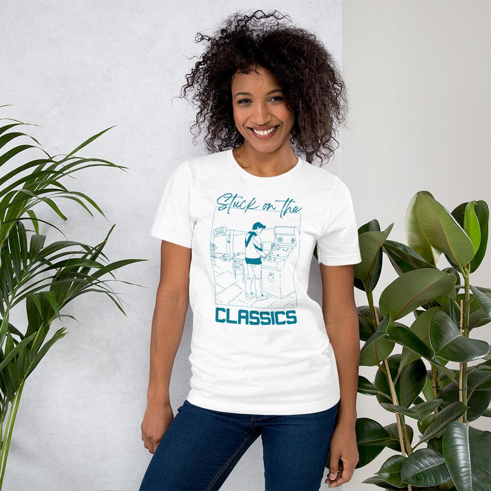 Stuck on the Classics | Unisex t-shirt | Retro Gaming Threads & Thistles Inventory White XS