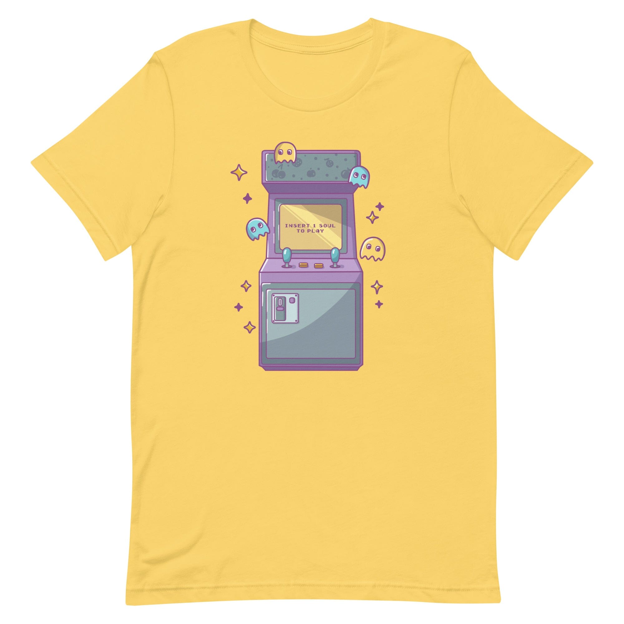 Insert 1 Soul to Play | Unisex t-shirt | Retro Gaming Threads & Thistles Inventory Yellow S