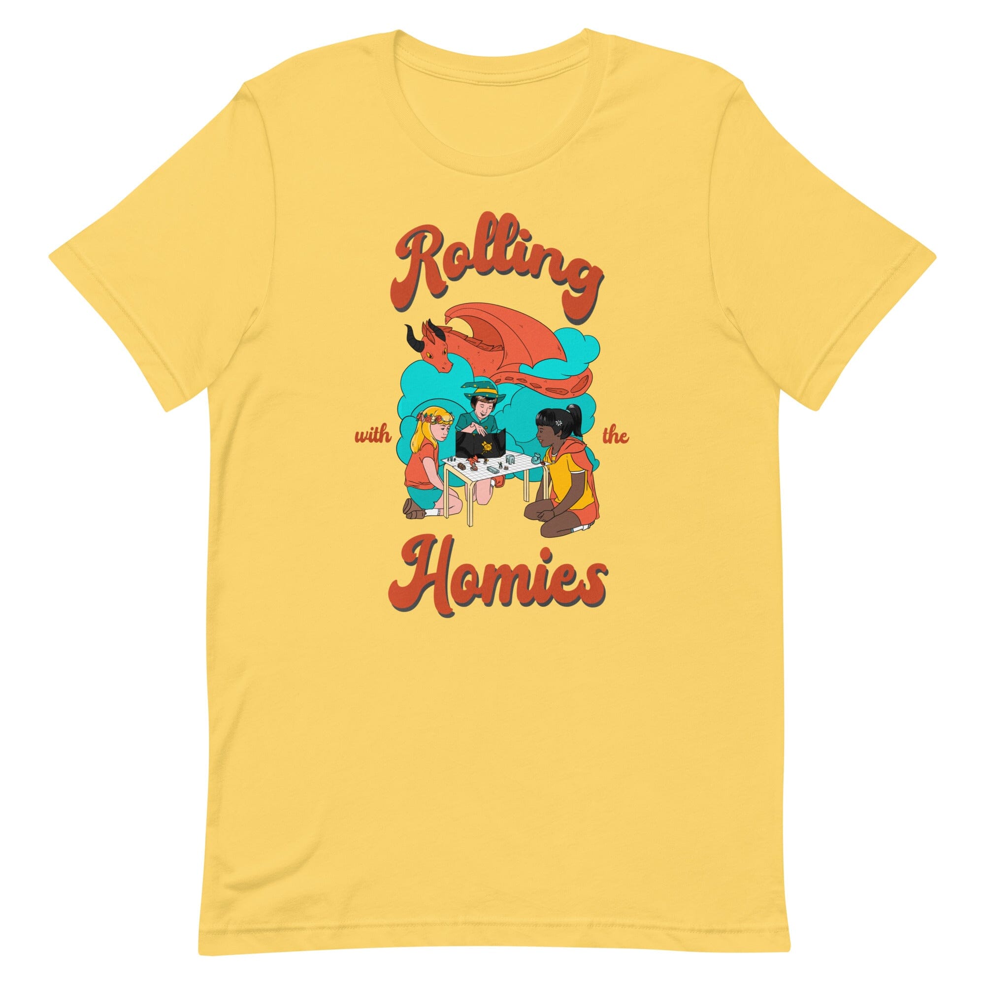 Rolling with the Homies | Unisex t-shirt | Retro Gaming Threads & Thistles Inventory Yellow S