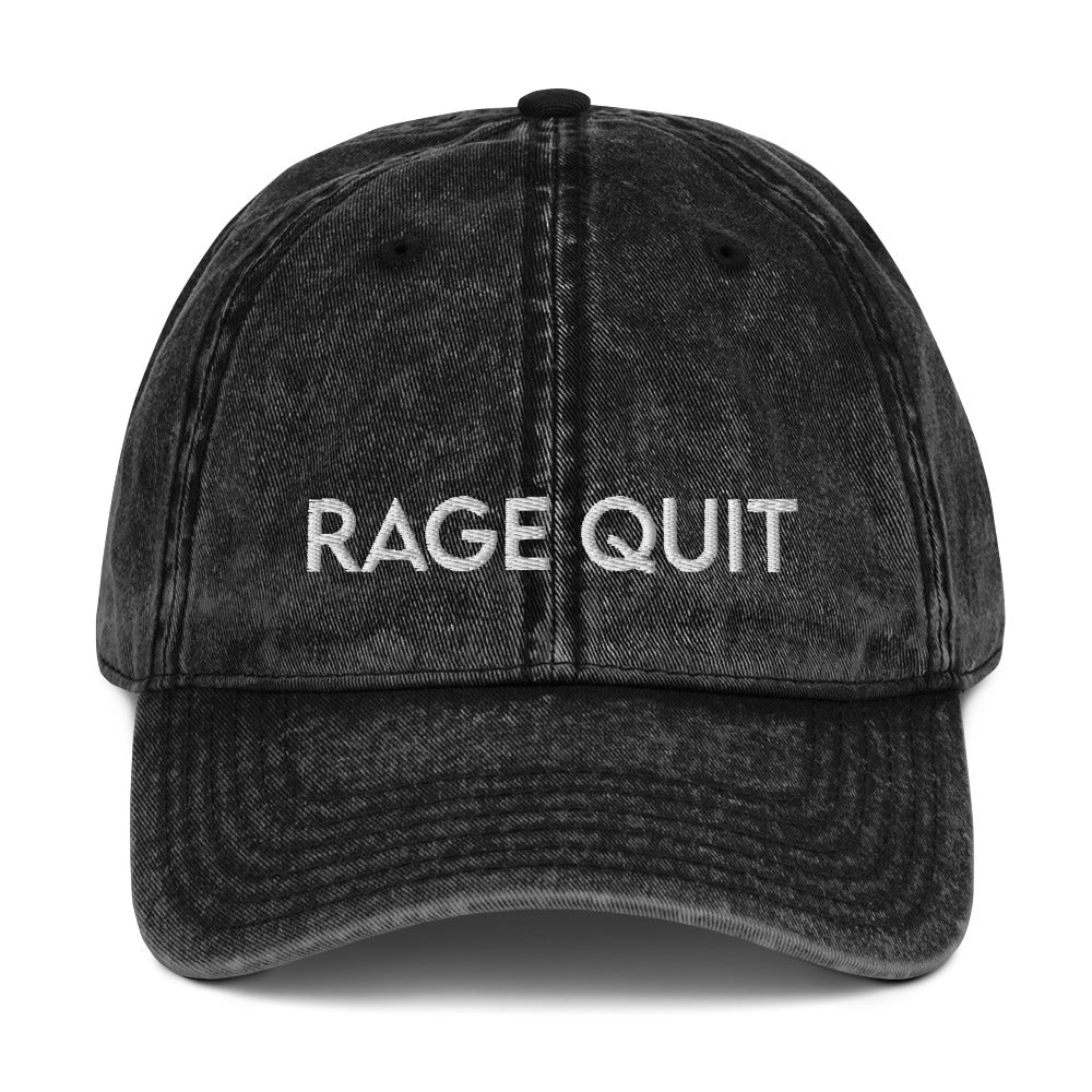 Rage Quit | Vintage Denim Cap Threads and Thistles Inventory Black