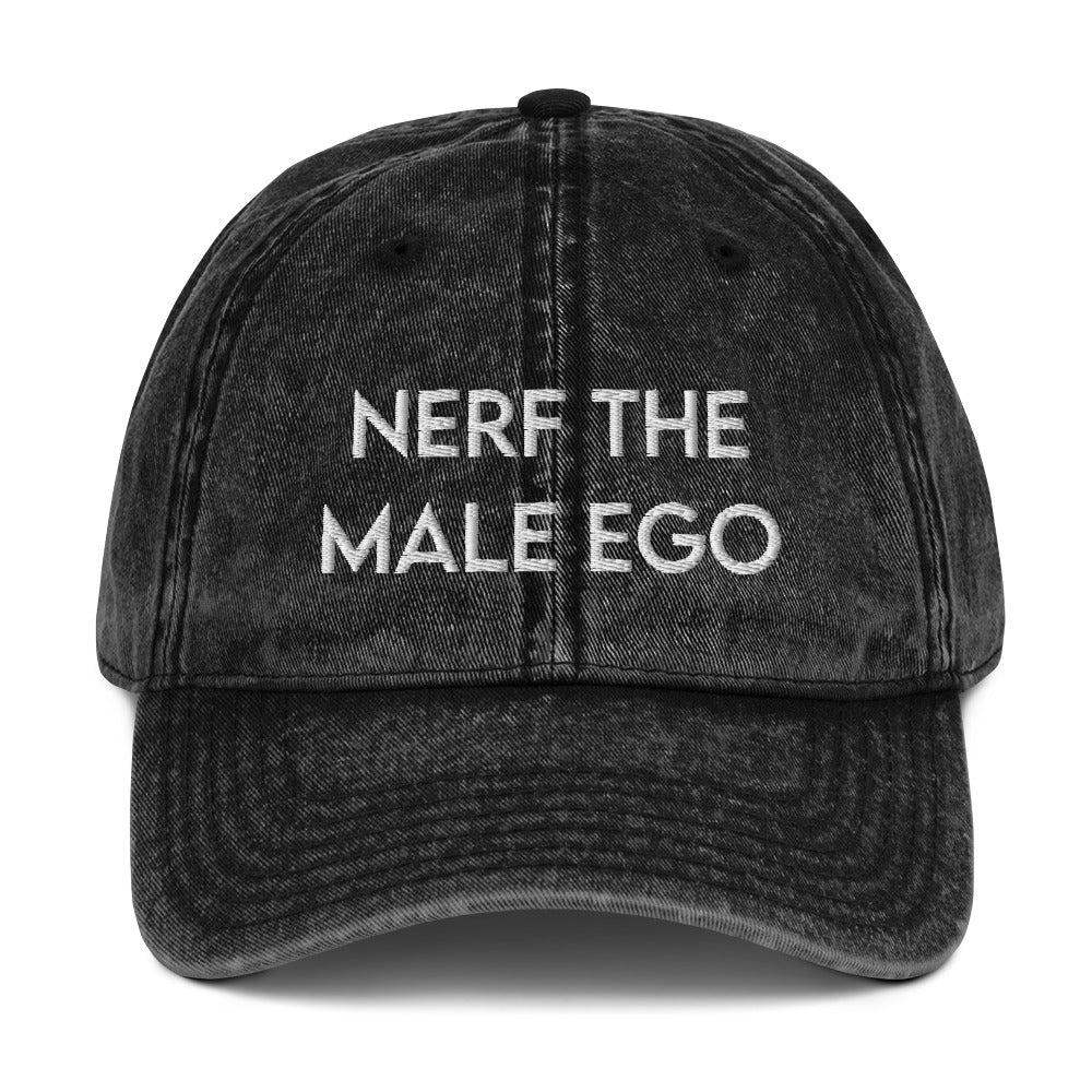 Nerf the Male Ego | Vintage Denim Cap Threads and Thistles Inventory Black