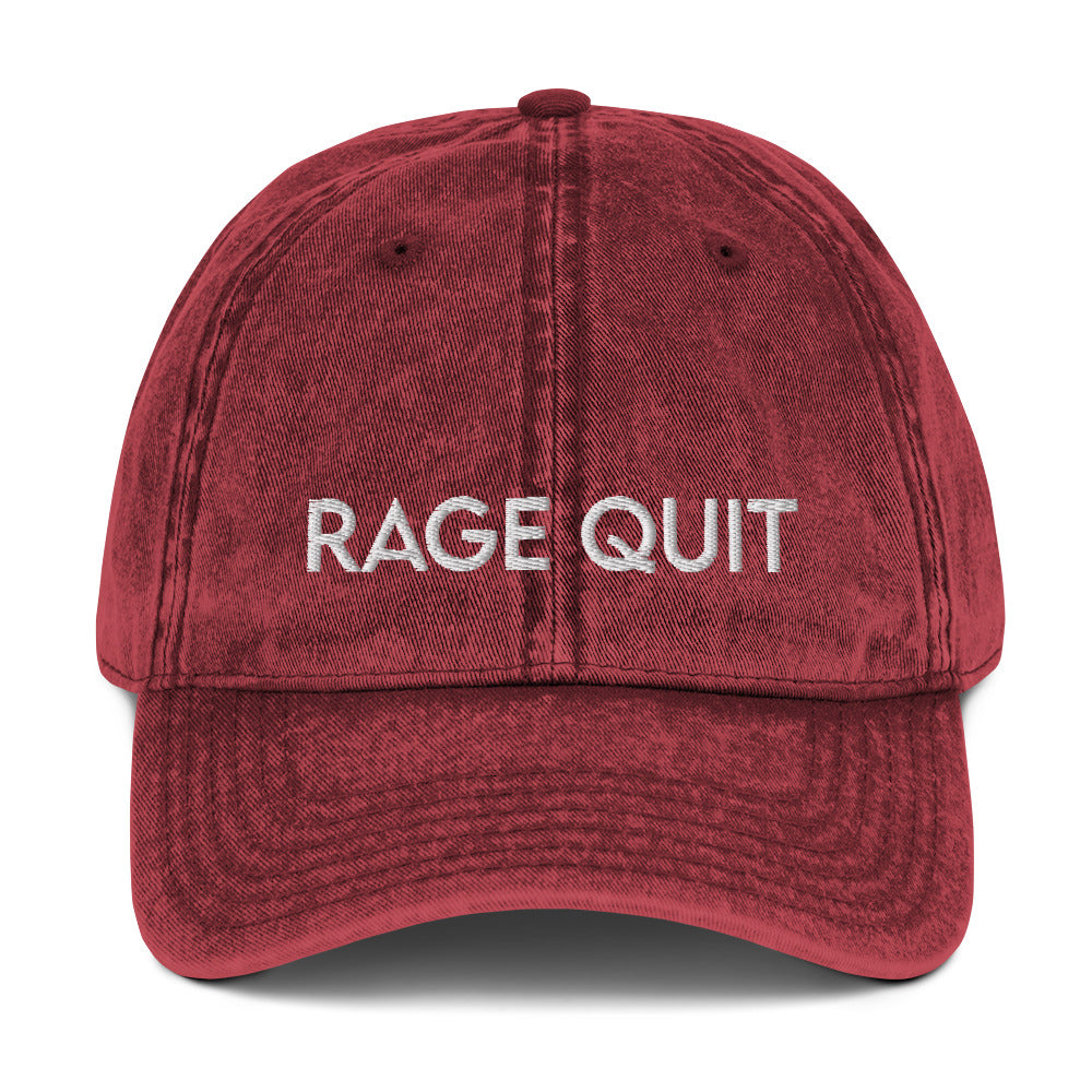 Rage Quit | Vintage Denim Cap Threads and Thistles Inventory Maroon