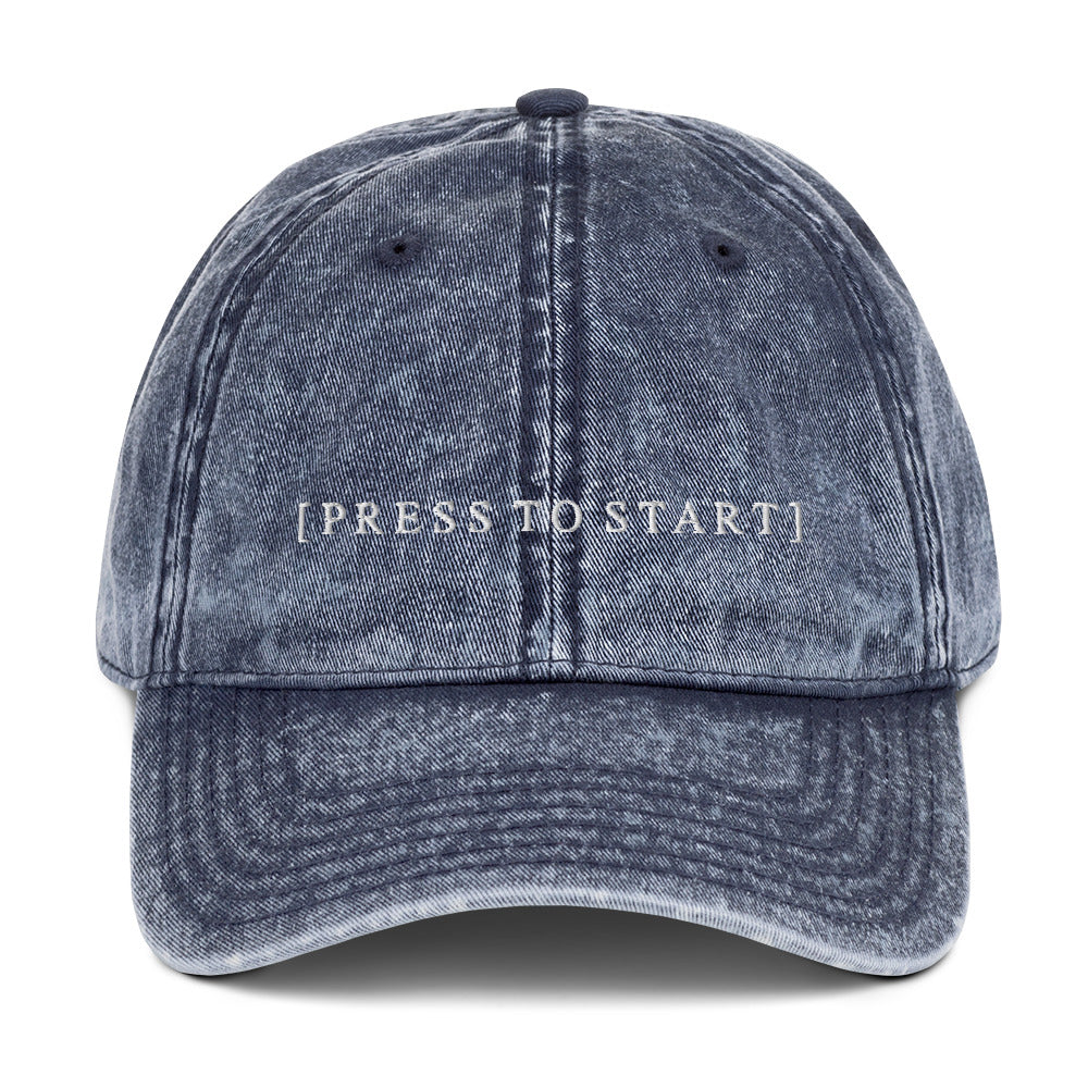 Press to Start | Vintage Denim Cap Threads and Thistles Inventory Navy