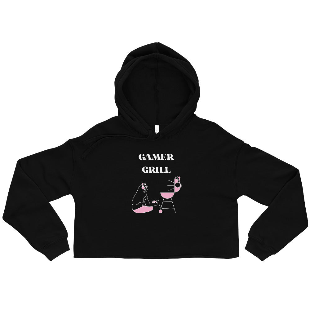 Gamer Grill | Crop Hoodie | Feminist Gamer Threads and Thistles Inventory Black S