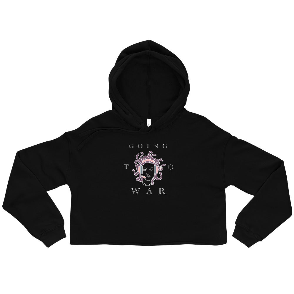 Going to War | Crop Hoodie | Feminist Gamer Threads and Thistles Inventory Black S