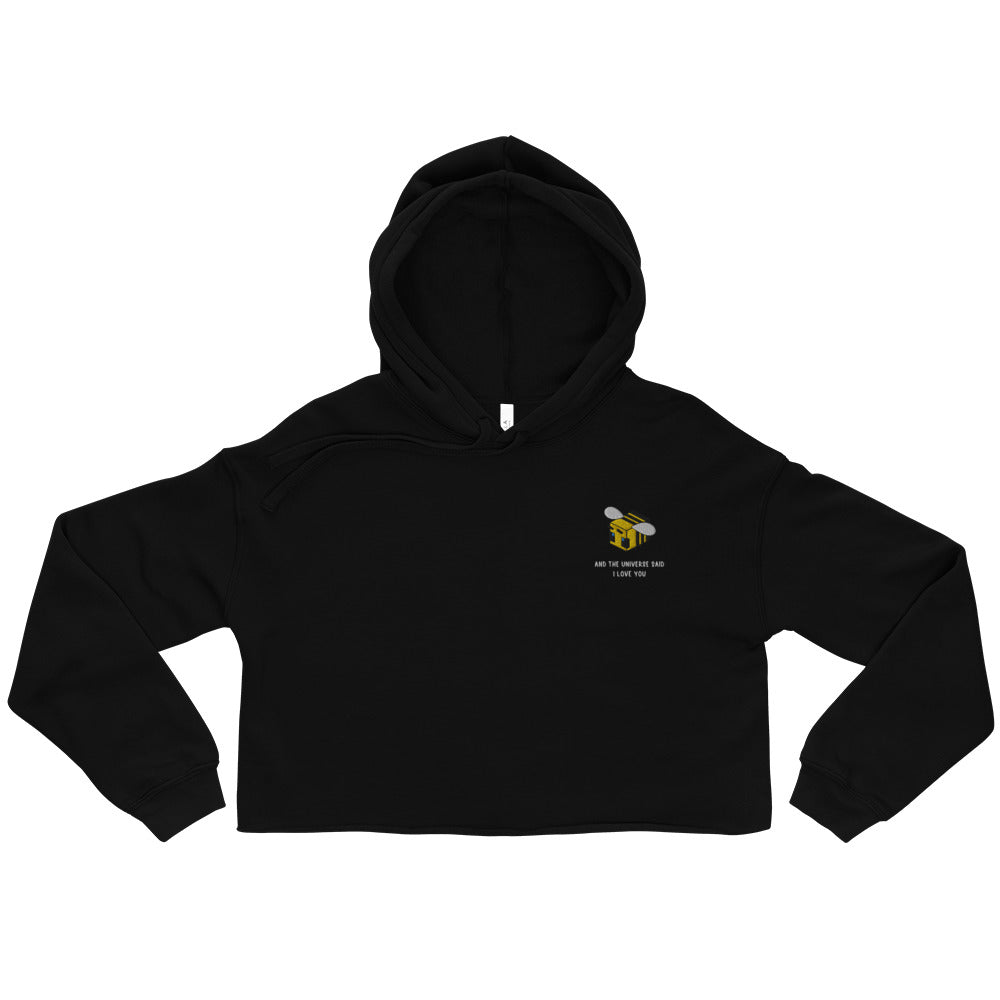 The Universe Said I Love You | Crop Hoodie | Minecraft Threads and Thistles Inventory Black S