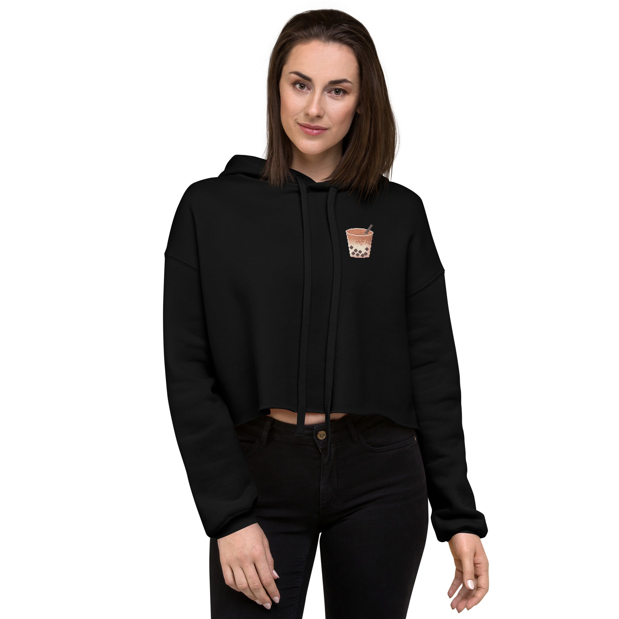 Pixel Boba | Crop Hoodie | Cozy Gamer Threads and Thistles Inventory