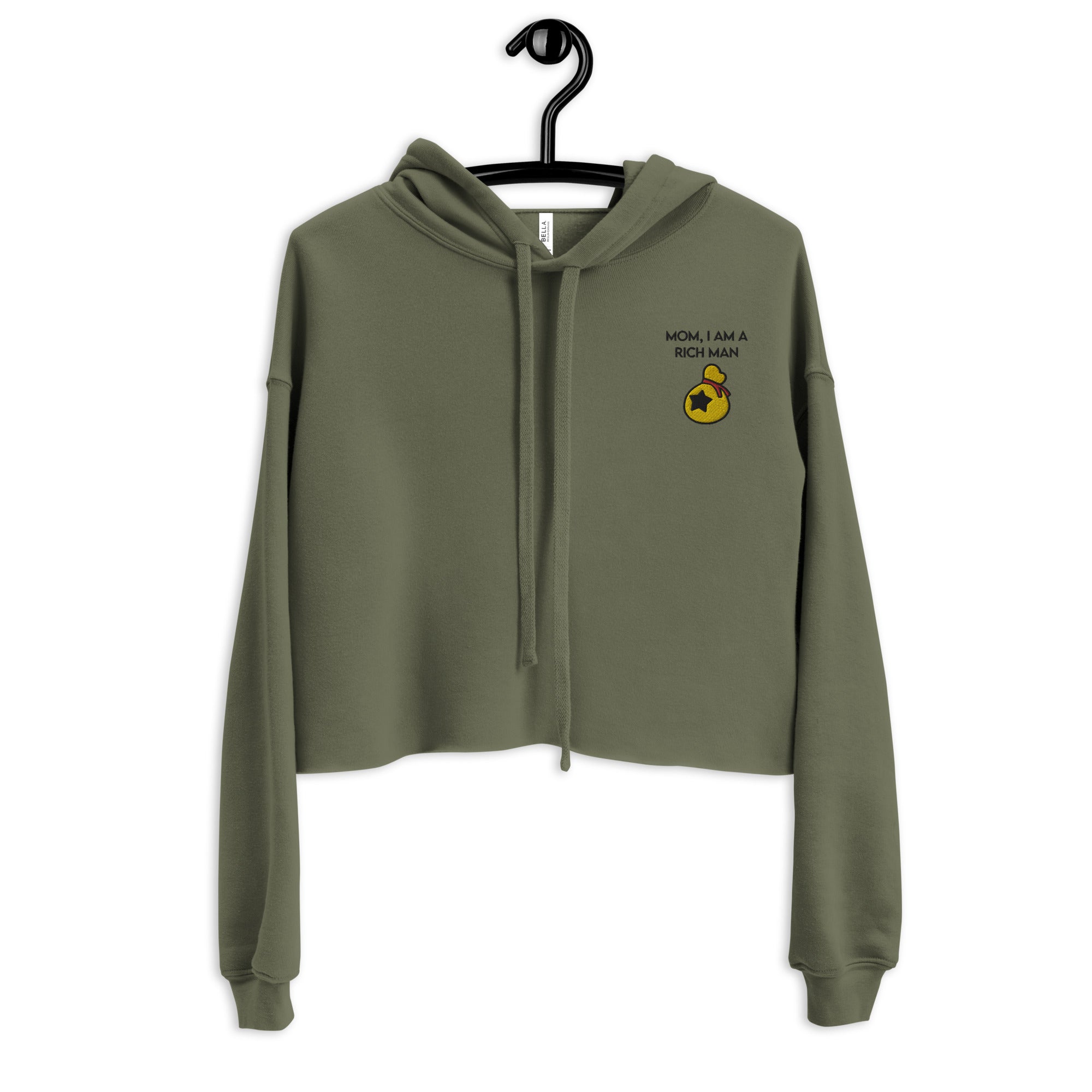 I Am a Rich Man | Embroidered Crop Hoodie | Animal Crossing Threads and Thistles Inventory