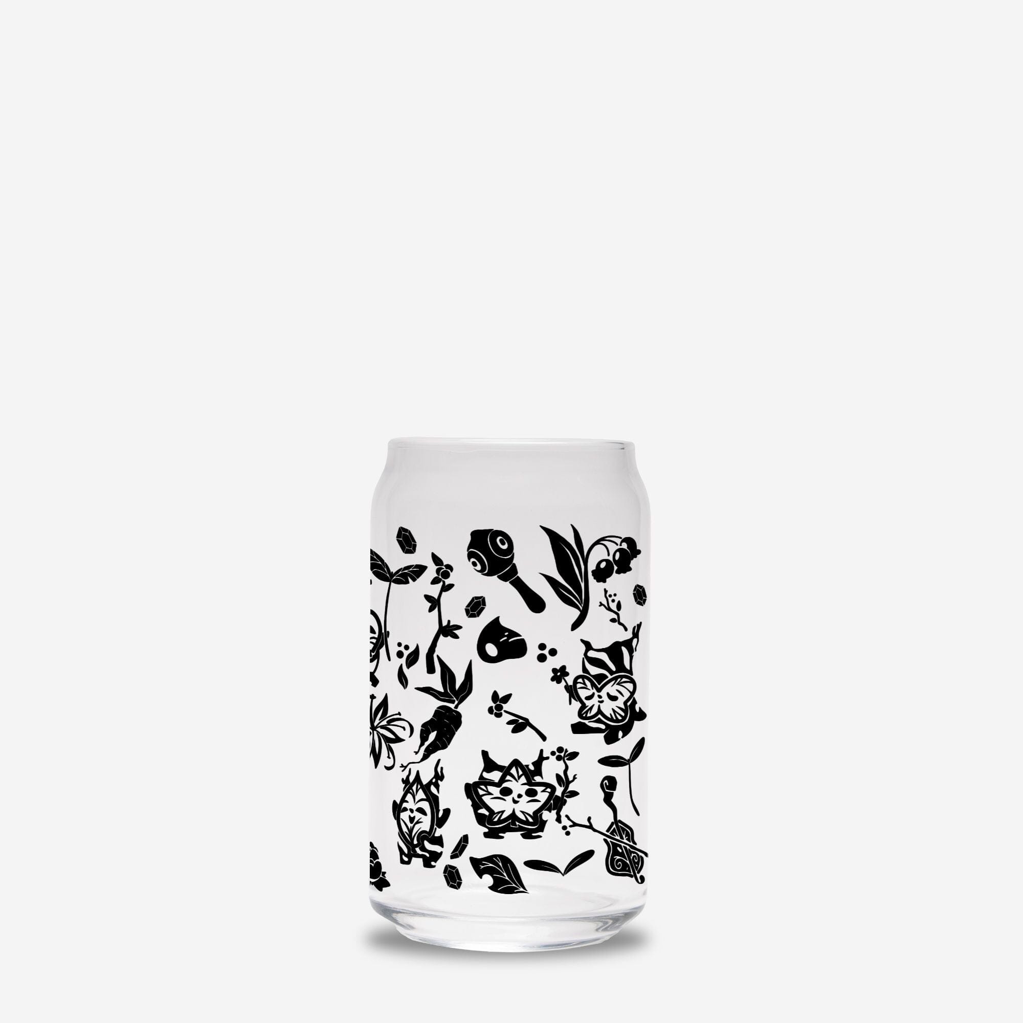 B&W Koroks | Glass Tumbler | The Legend of Zelda Tumblers Threads & Thistles Inventory No Straw or Lid 