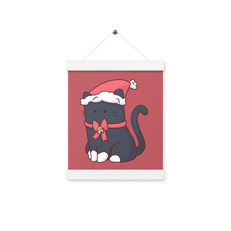 Christmas Tuxedo Kitty | Poster with hangers | TTI Stream Christmas Threads & Thistles Inventory 