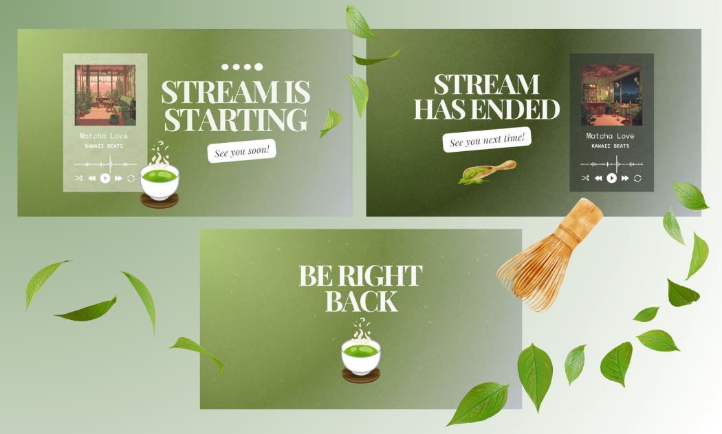 Matcha Animated Scenes | Streaming Components Threads & Thistles Inventory 