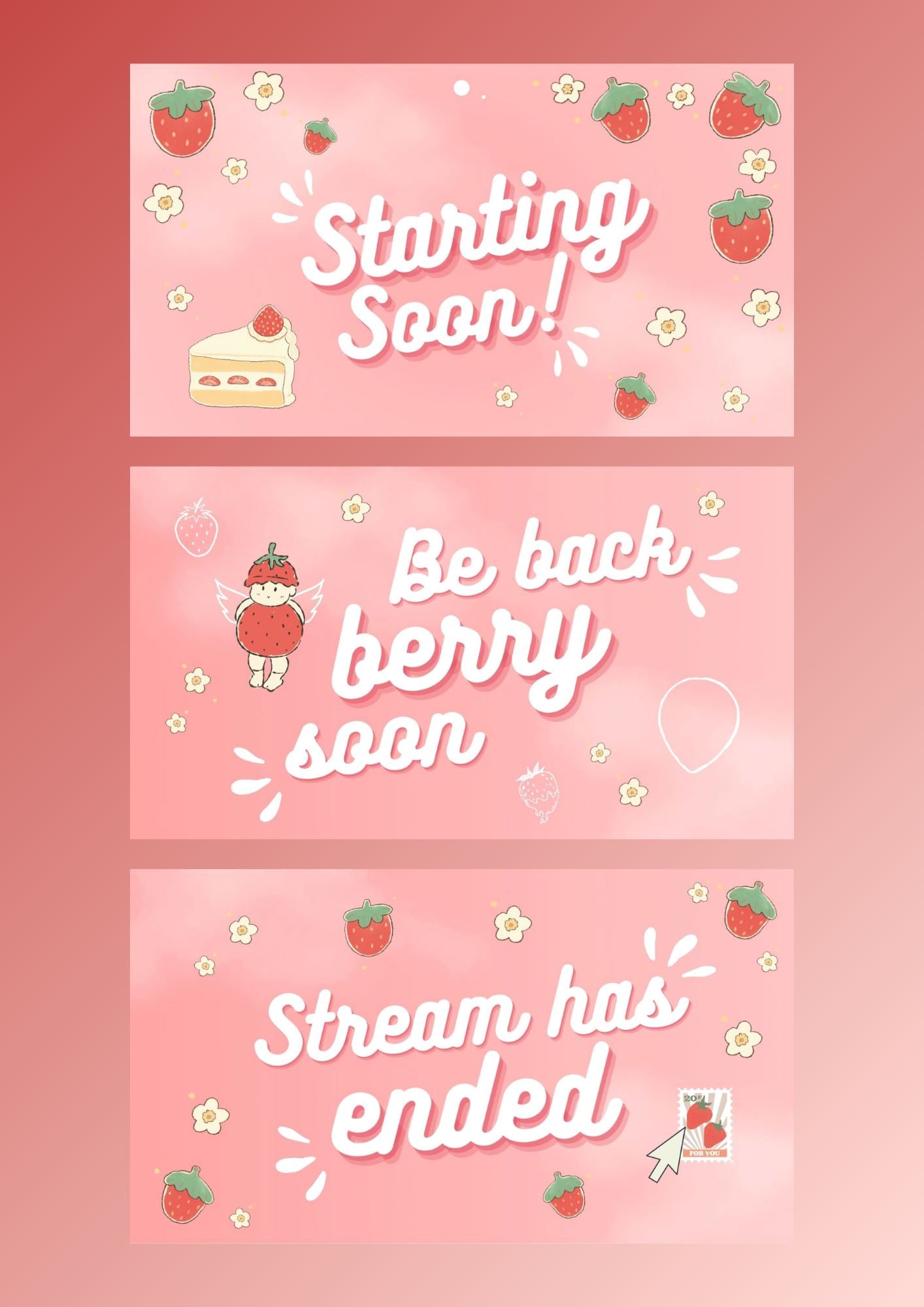 Strawberry Animated Scenes | Stream Components Threads & Thistles Inventory 