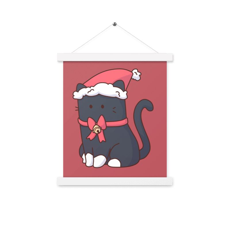 Christmas Tuxedo Kitty | Poster with hangers | TTI Stream Christmas Threads & Thistles Inventory 