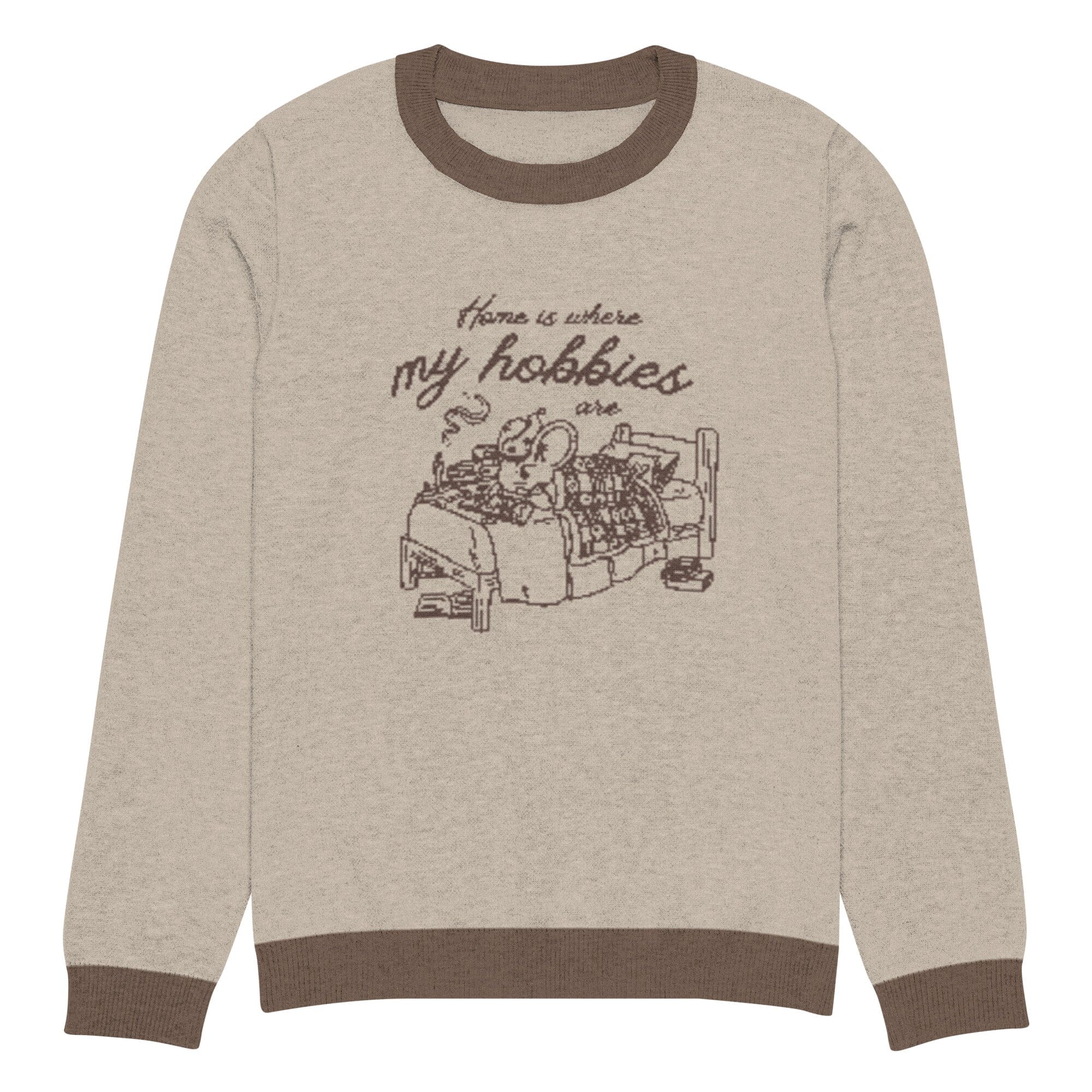 Home is where My Hobbies are | Knitted crew neck sweater | Cozy Games & Hobbies Threads & Thistles Inventory 3XS 