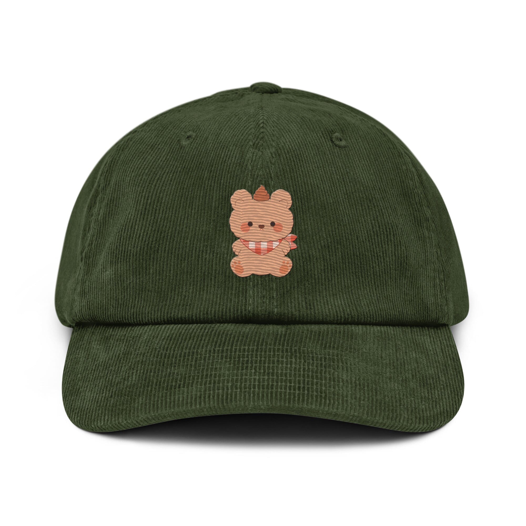 Overstimulated Bear | Corduroy hat | Cozy Games & Hobbies Threads & Thistles Inventory Dark Olive 