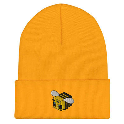 Minecraft Bee | Cuffed Beanie | Minecraft Beanies Threads and Thistles Inventory Gold 