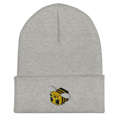 Minecraft Bee | Cuffed Beanie | Minecraft Beanies Threads and Thistles Inventory Heather Grey 