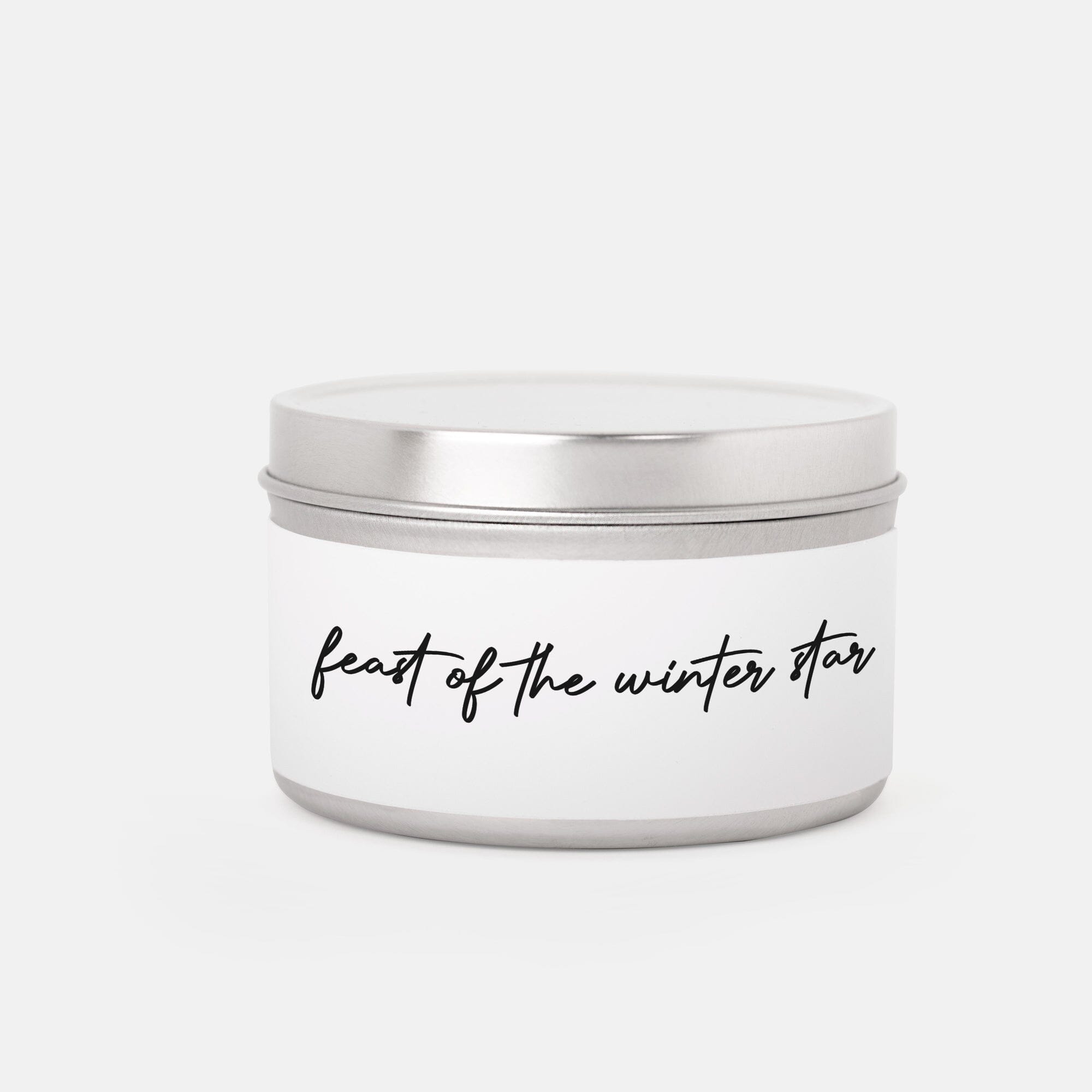 Feast of the Winter Star | Candle Tin 8oz | Cozy Gamer Christmas Candles Threads & Thistles Inventory Silver 