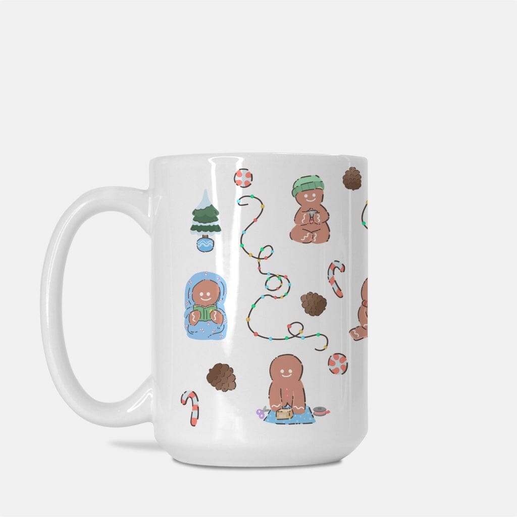 Cozy Christmas Gingerbread Mug Deluxe 15oz. Mugs Threads & Thistles Inventory 