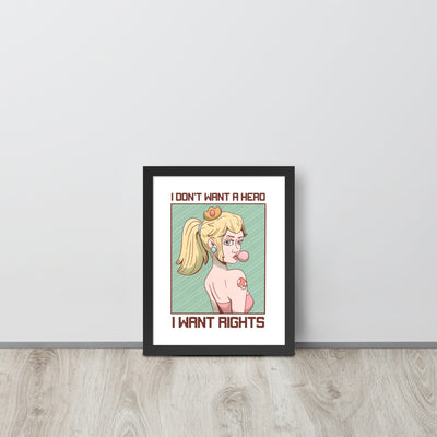 I Want Rights | Framed poster | Feminist Gamer Threads & Thistles Inventory Black 11″×14″ 