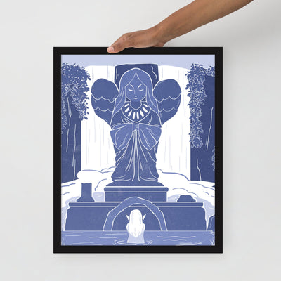 Goddess Hylia Statue | Framed poster | The Legend of Zelda Threads & Thistles Inventory Black 16″×20″ 