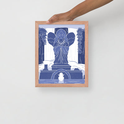Goddess Hylia Statue | Framed poster | The Legend of Zelda Threads & Thistles Inventory Red Oak 11″×14″ 