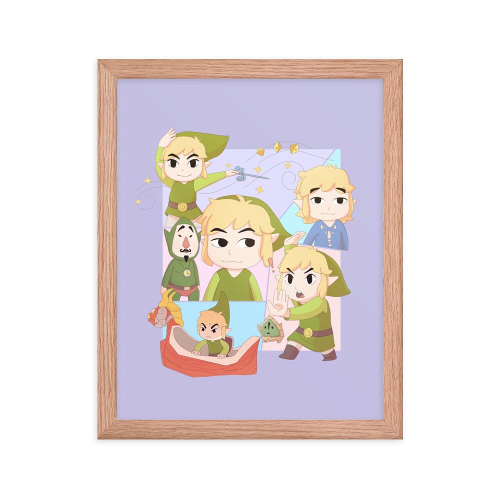 The Many Faces from Wind Waker | Framed poster | Titty Tea Zelda Threads & Thistles Inventory Red Oak 11″×14″ 
