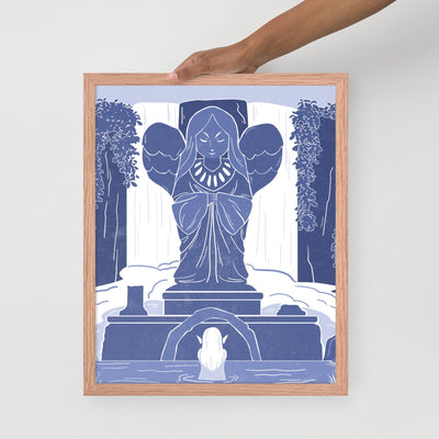 Goddess Hylia Statue | Framed poster | The Legend of Zelda Threads & Thistles Inventory Red Oak 16″×20″ 