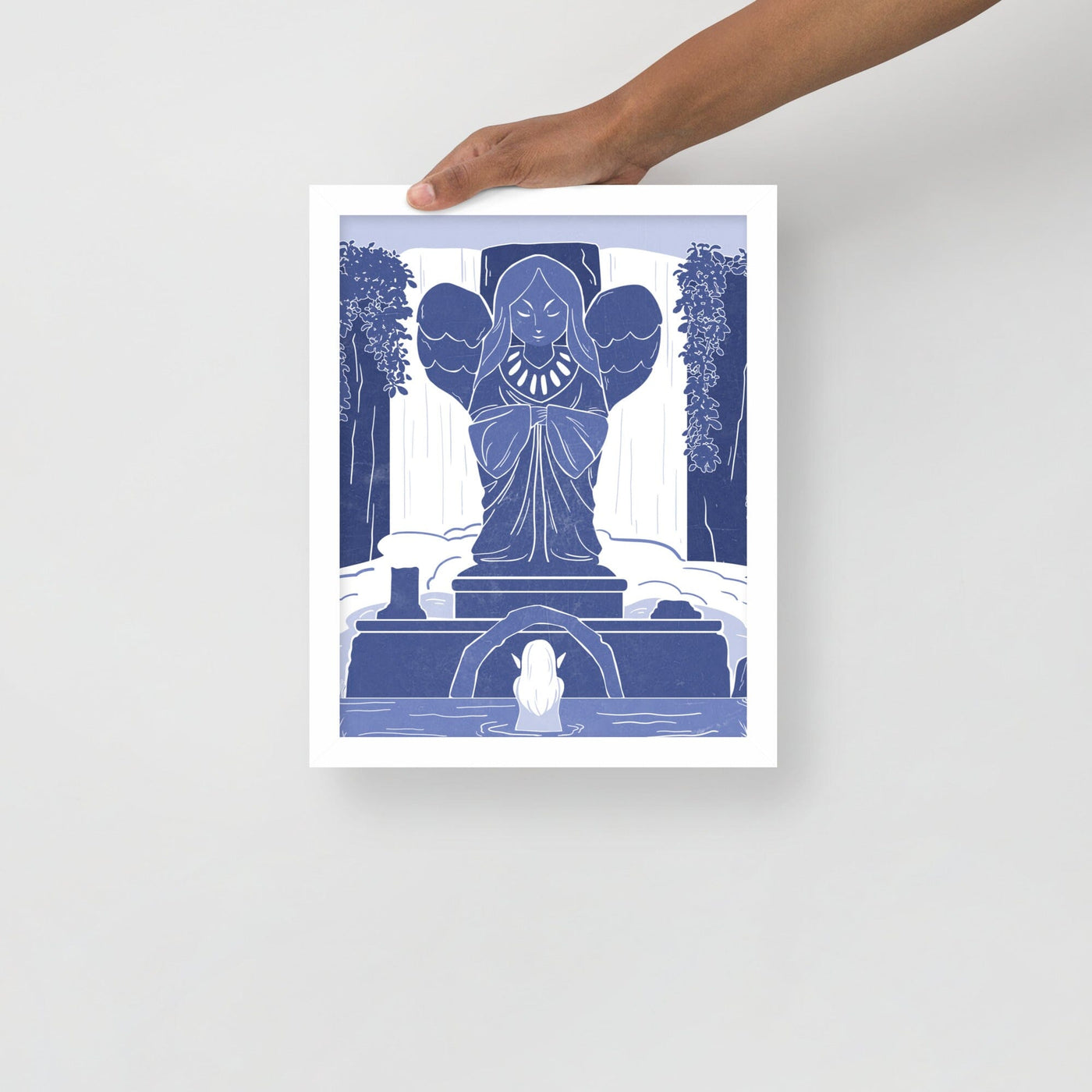 Goddess Hylia Statue | Framed poster | The Legend of Zelda Threads & Thistles Inventory White 11″×14″ 