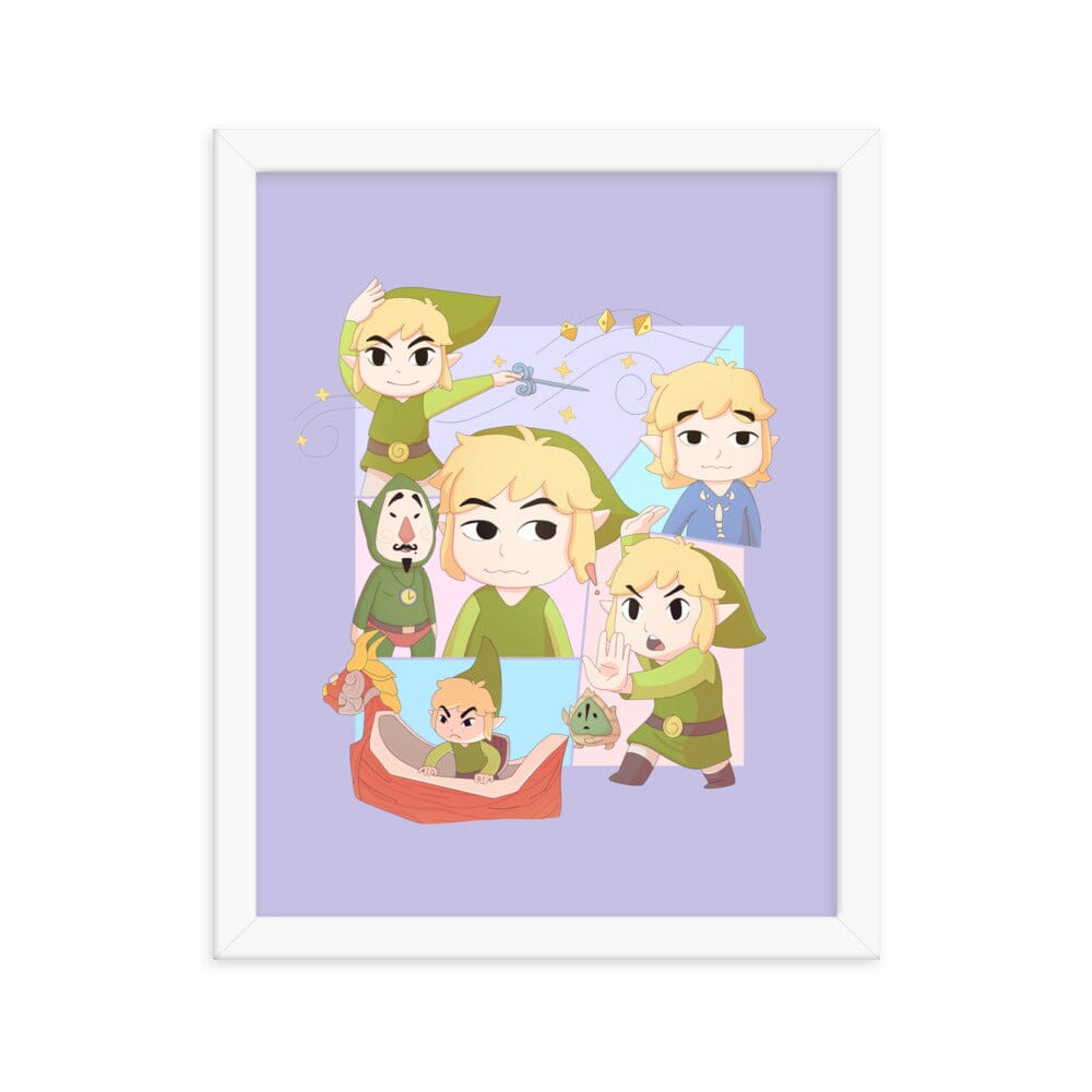 The Many Faces from Wind Waker | Framed poster | Titty Tea Zelda Threads & Thistles Inventory White 11″×14″ 