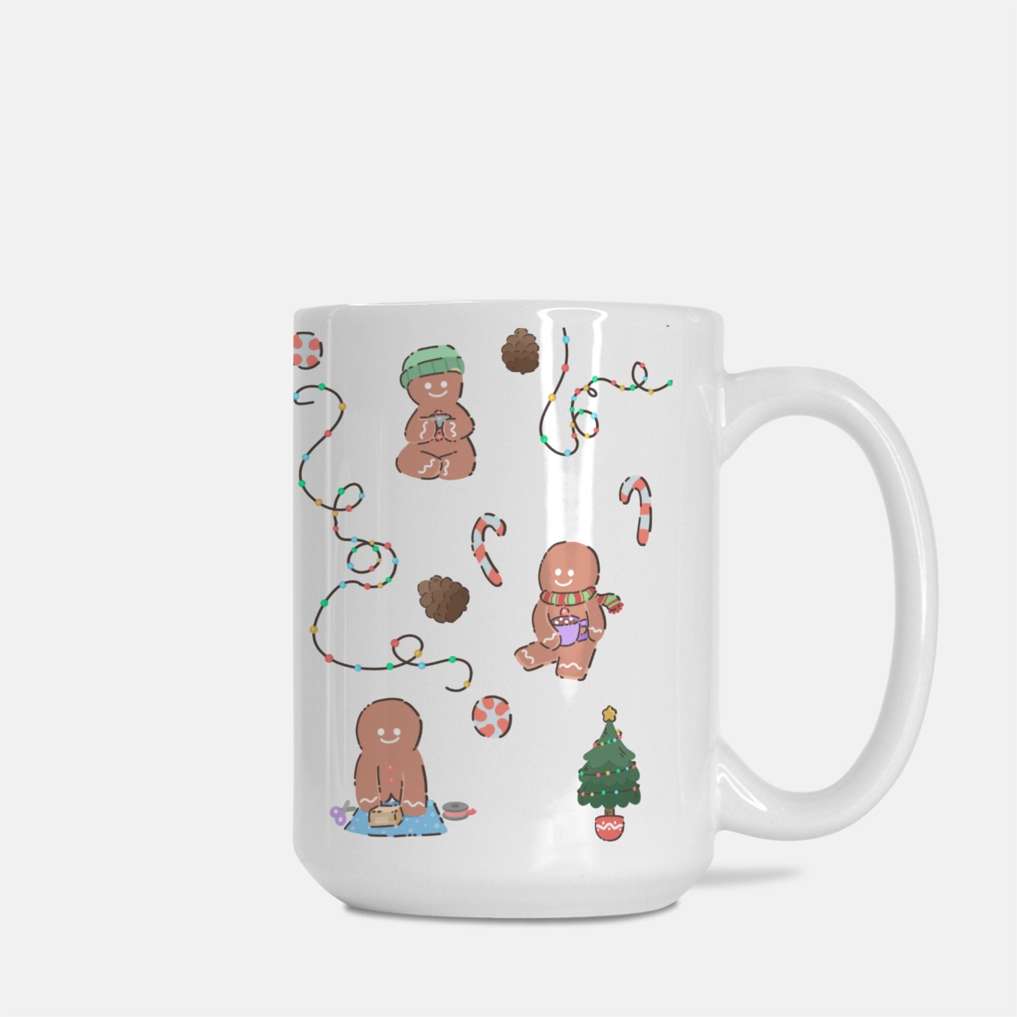 Cozy Christmas Gingerbread Mug Deluxe 15oz. Mugs Threads & Thistles Inventory 