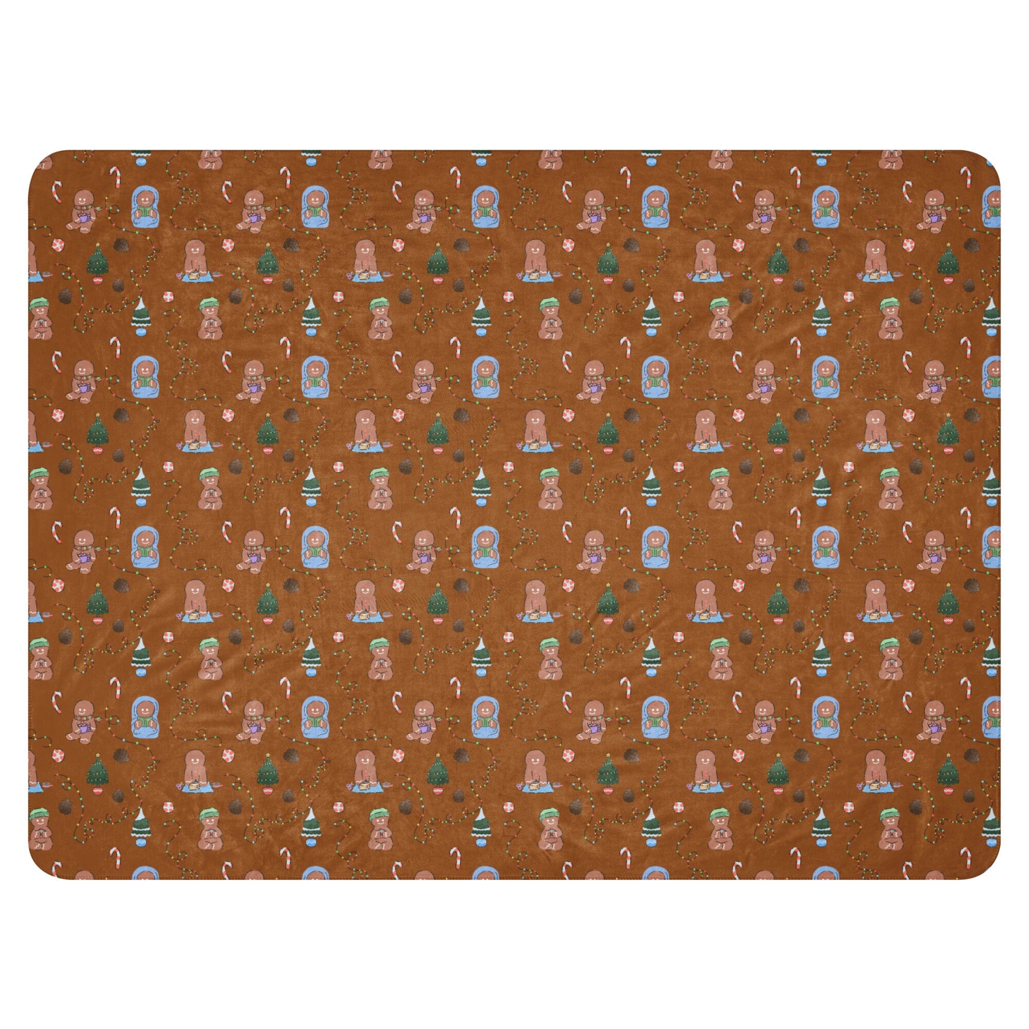 Cozy Gingerbread People | 60″×80″ Sherpa blanket | Cozy Gamer Threads & Thistles Inventory 