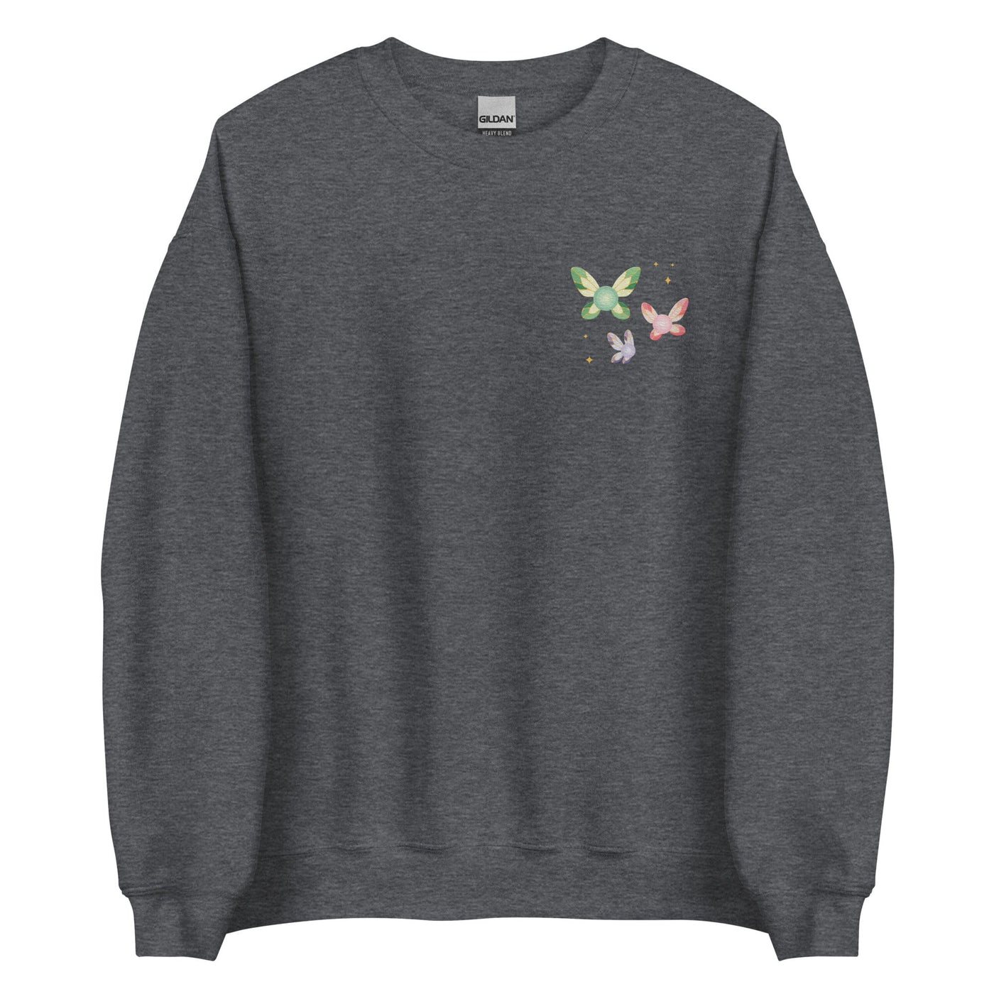 Navi Fairies | Embroidered Unisex Sweatshirt | The legend of Zelda Threads & Thistles Inventory Dark Heather S 