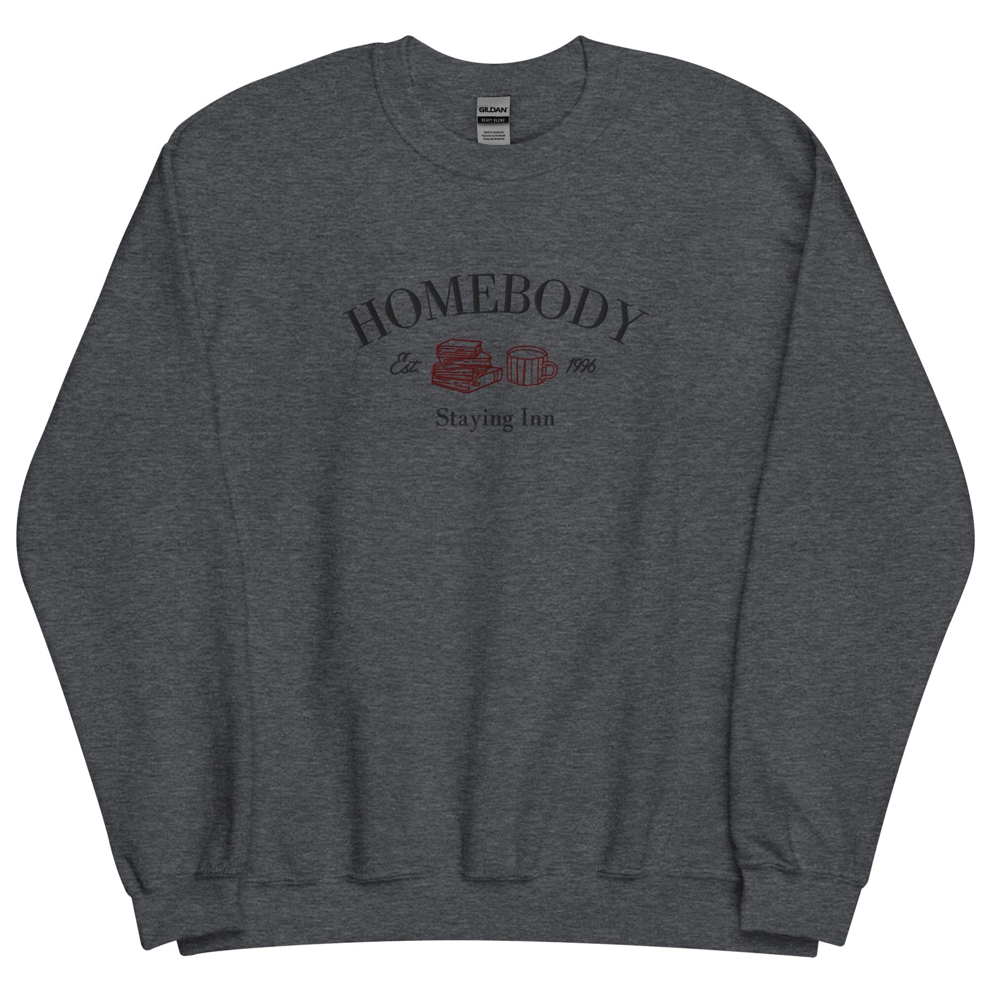 Homebody Staying Inn| Embroidered Unisex Sweatshirt | Cozy games & Hobbies Threads & Thistles Inventory Dark Heather S 