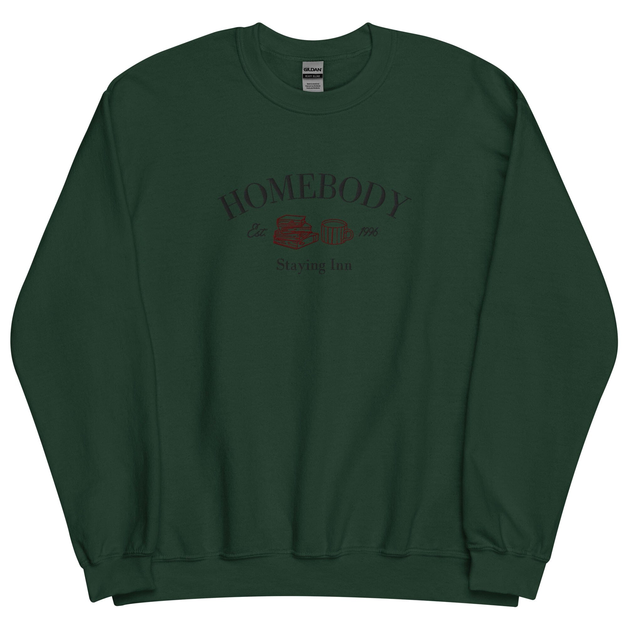 Homebody Staying Inn| Embroidered Unisex Sweatshirt | Cozy games & Hobbies Threads & Thistles Inventory Forest Green S 