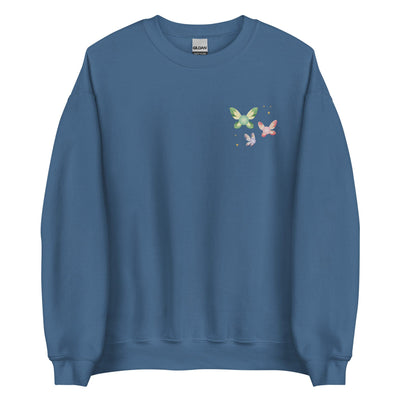 Navi Fairies | Embroidered Unisex Sweatshirt | The legend of Zelda Threads & Thistles Inventory Indigo Blue S 